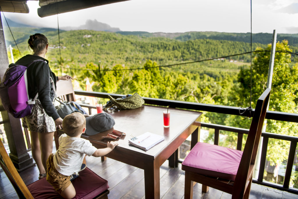 Vista sulle risaie di Munduk dalla terrazza del Bali Rahayu Homestay